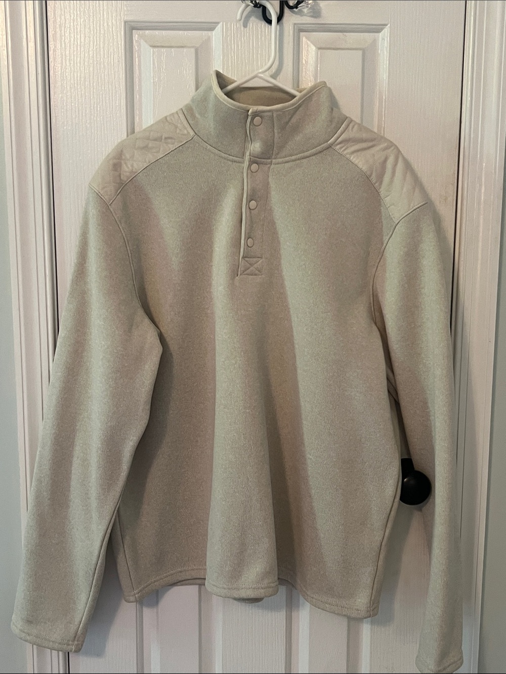 Goodfellow & Co Cream Turtleneck Quarter-Snap Pullover